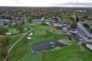 Wannamoisett 9th Green Aerial